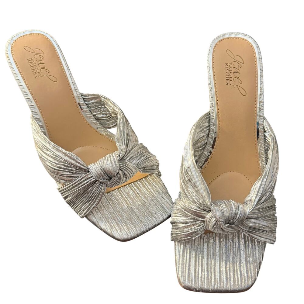 NEW Badgley Mishka Women's Hype Silver Platform Slip-On Party Shoe Size 6.5